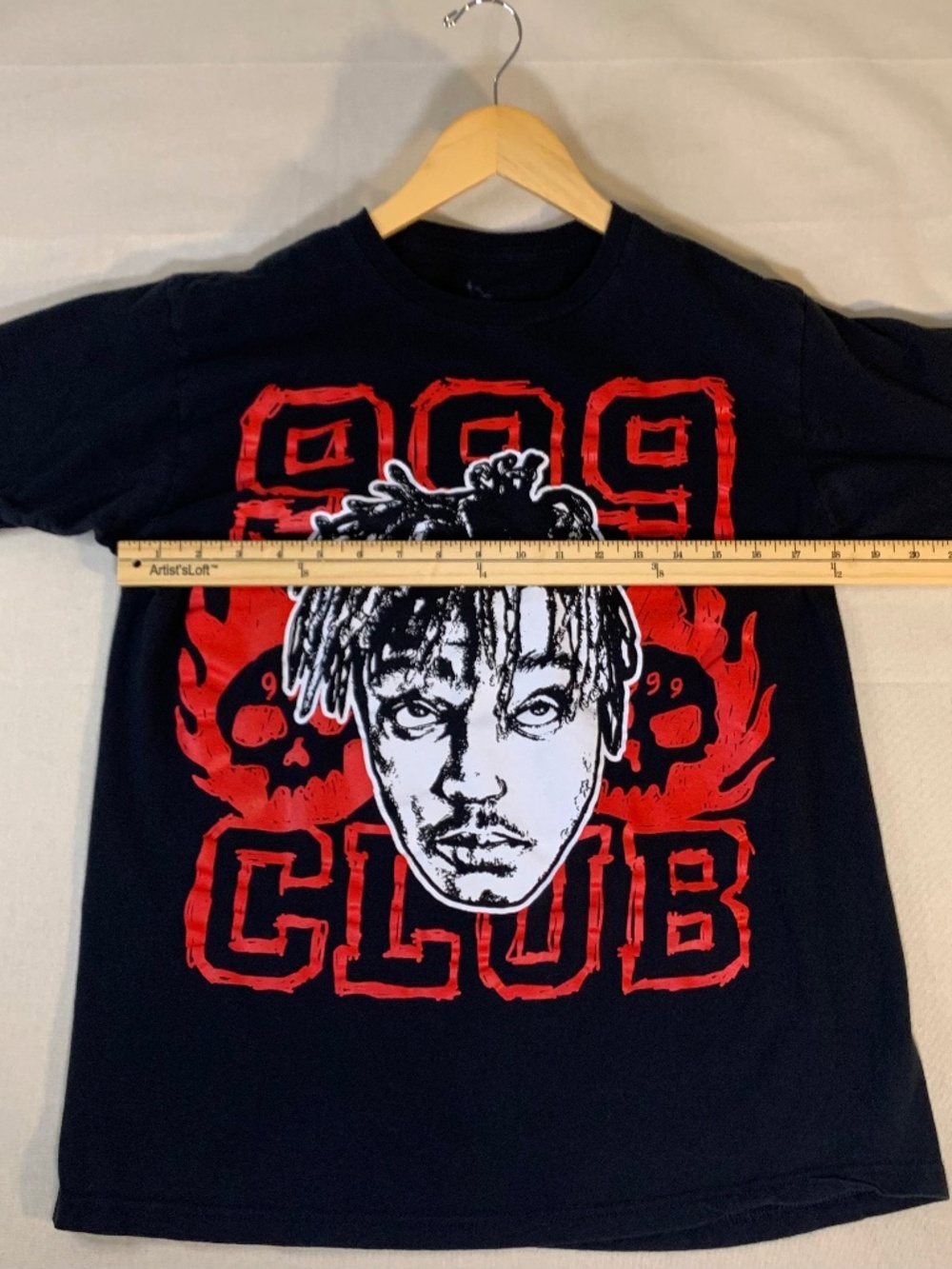 Juice WRLD 999 Club Portrait Graphic Tee Black Red Streetwear Men's Medium